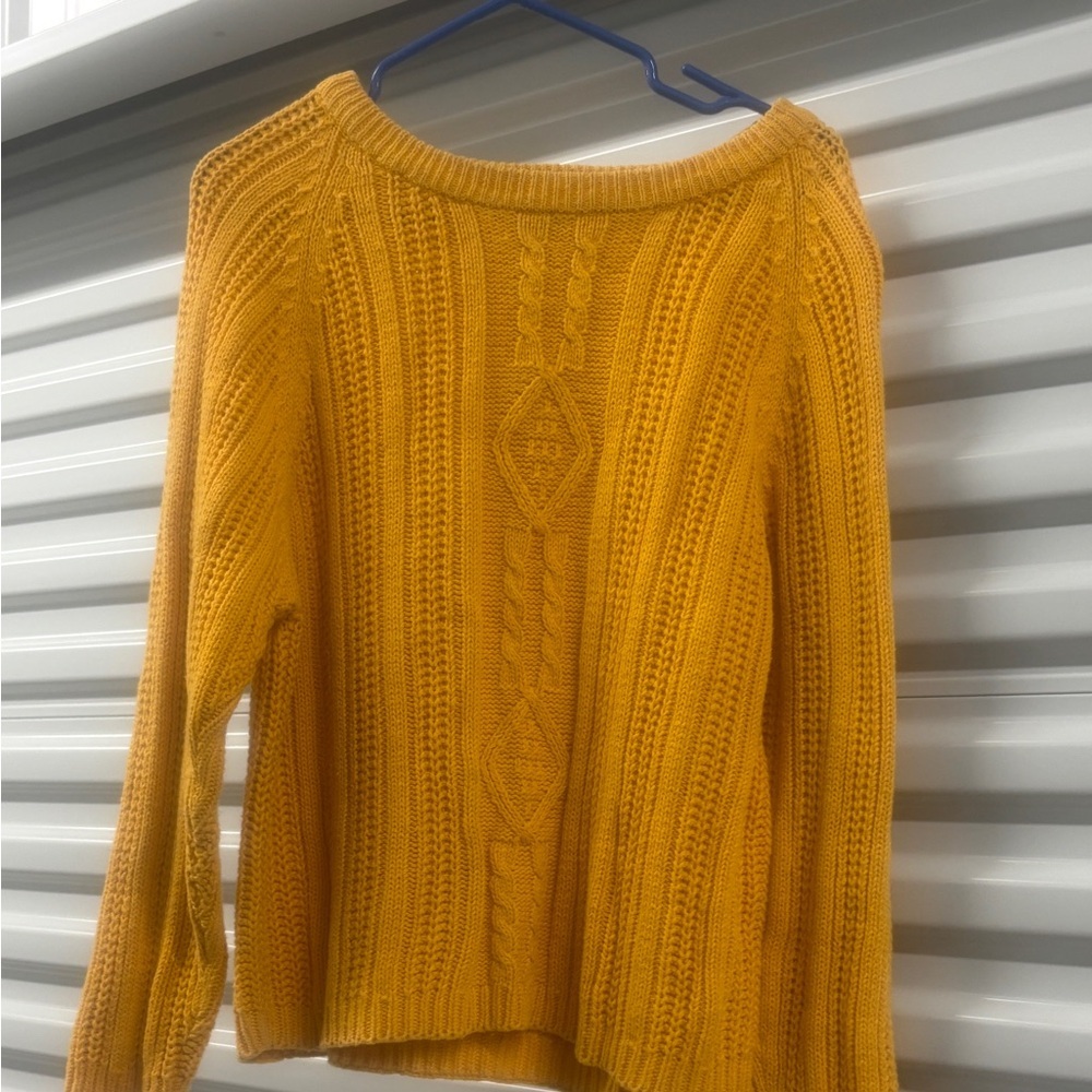 Vintage American Weekend Mustard Cable Knit Sweater